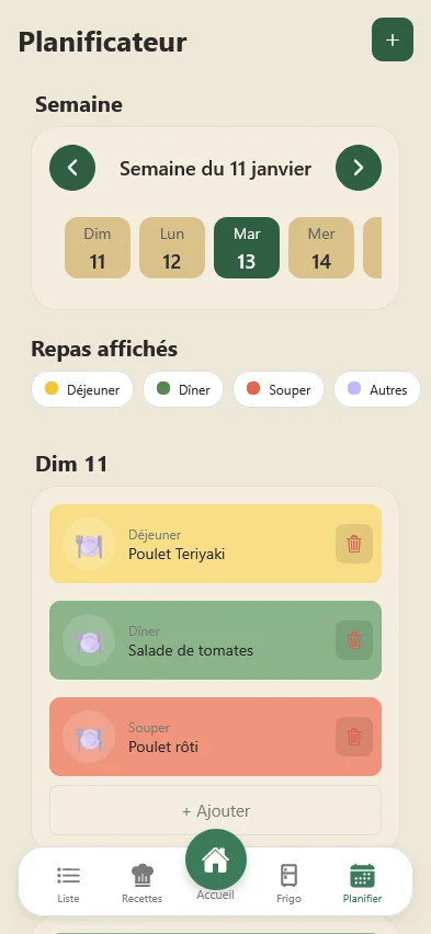 Planificateur de repas